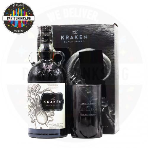 Ром The Kraken Black Spiced 1.0L 40% с чаша
